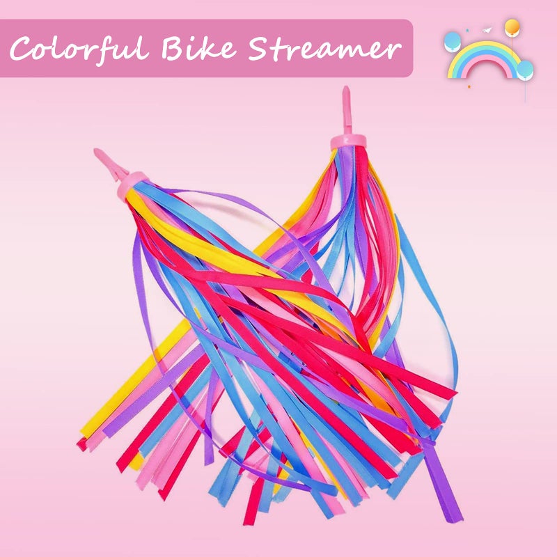 kortes 1 Pack Kids Bike Bell and 2 Pack Kids Bike Streamers for Children's Bike Accessories (Pink, Red,& Blue) (Pink & Purple) - Image 3